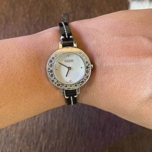 COACH watch with patten leather band